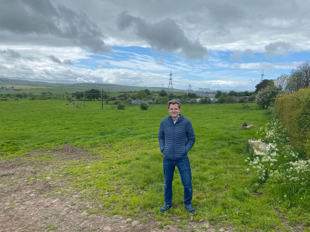 Tom Walker with a cow